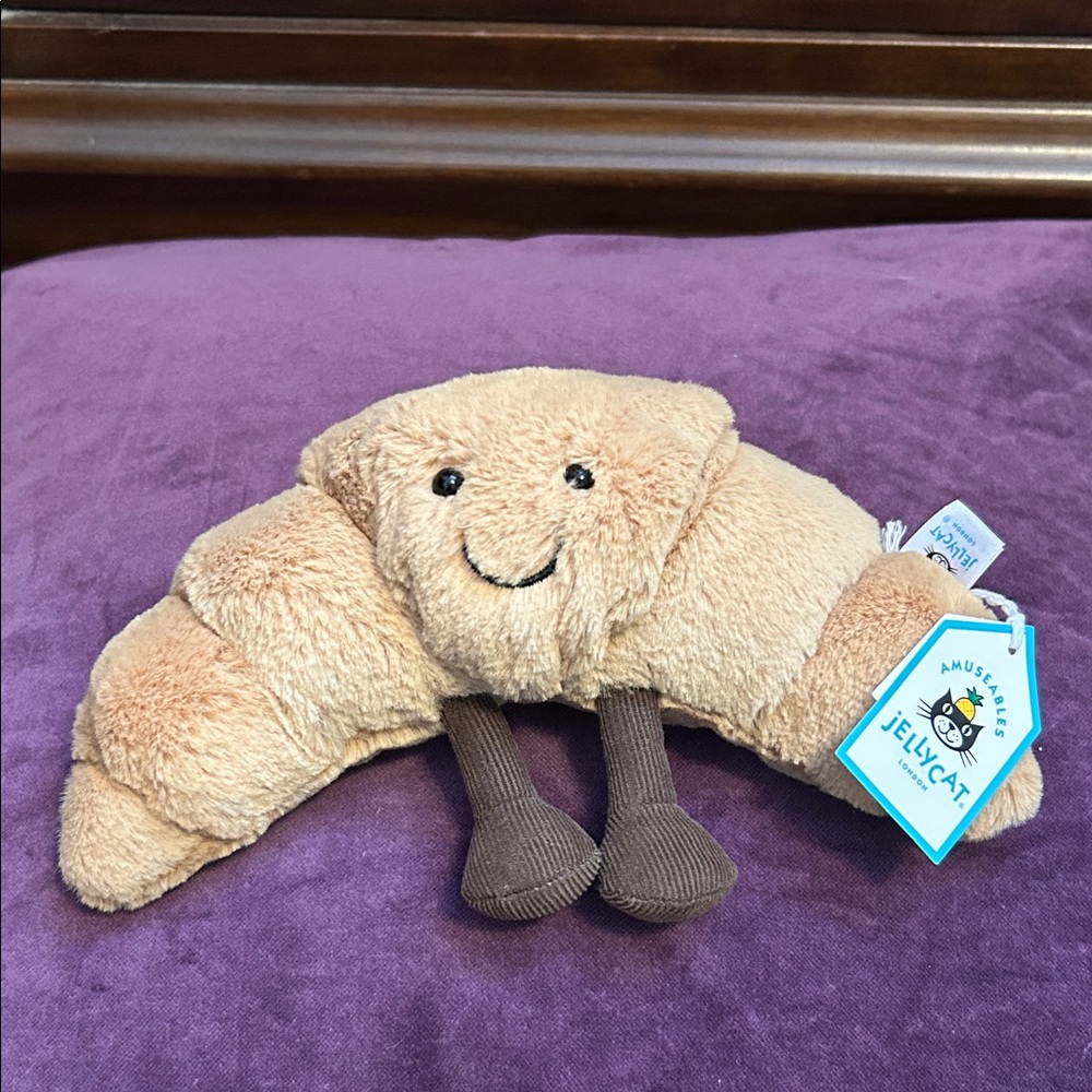 Jellycat Amuseable Croissant Plush in Tan and Brown